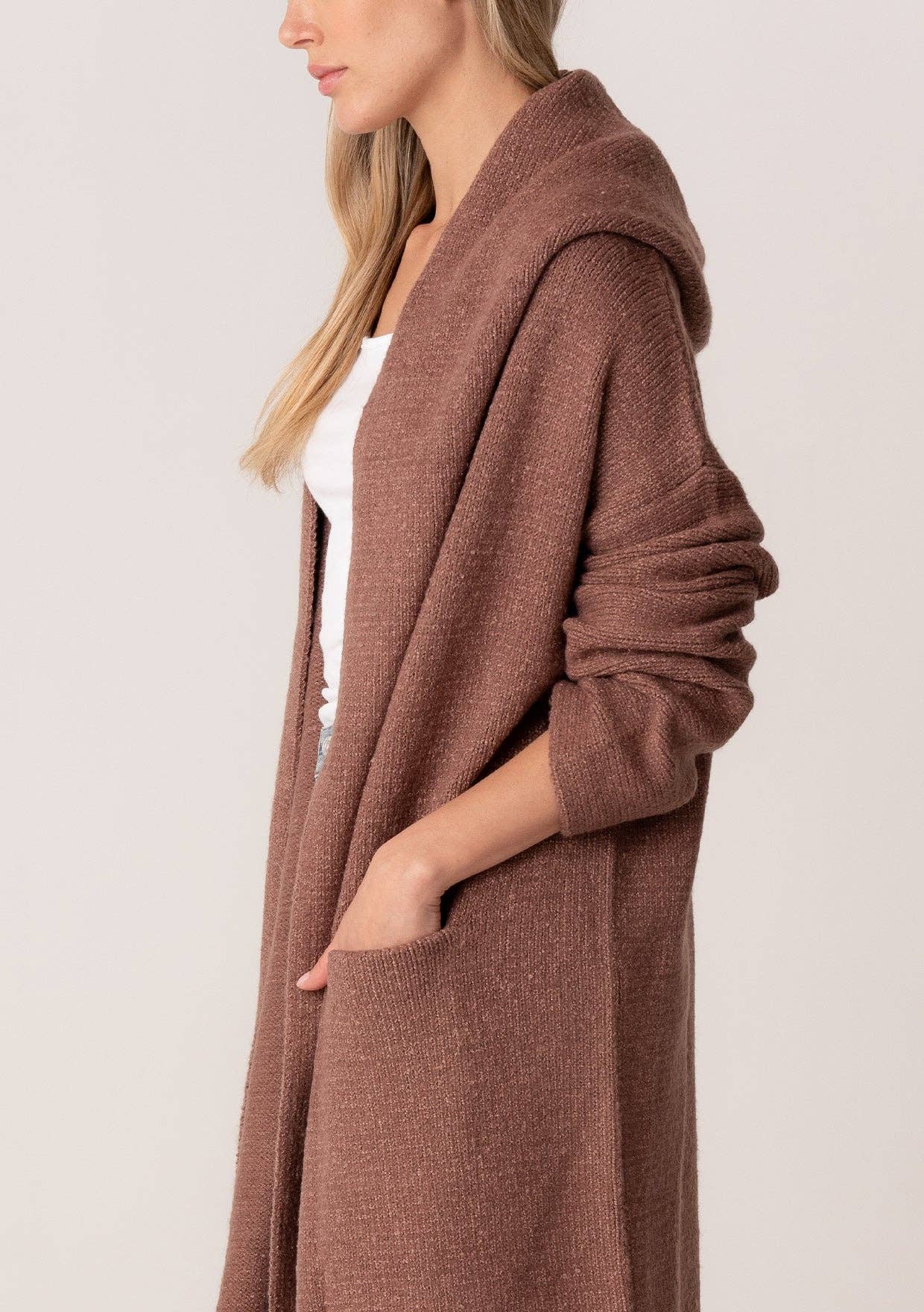 Cozy Oversized Two Pocket Hooded Cardigan