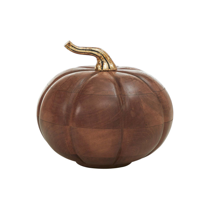 7” Chestnut Wood Pumpkin