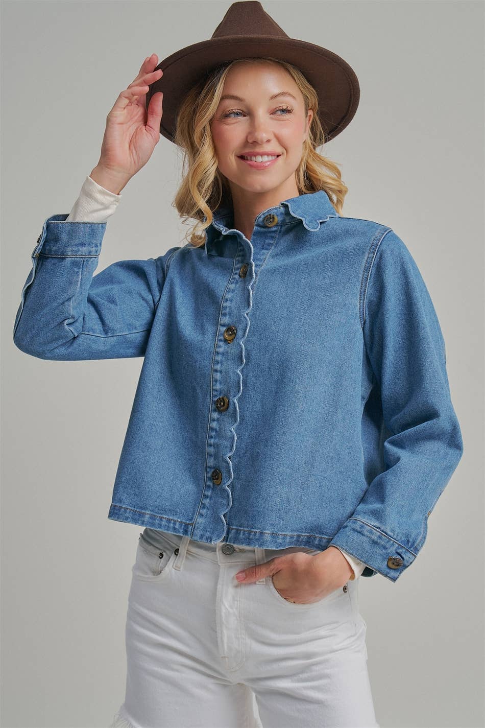 Scallop Denim Jacket