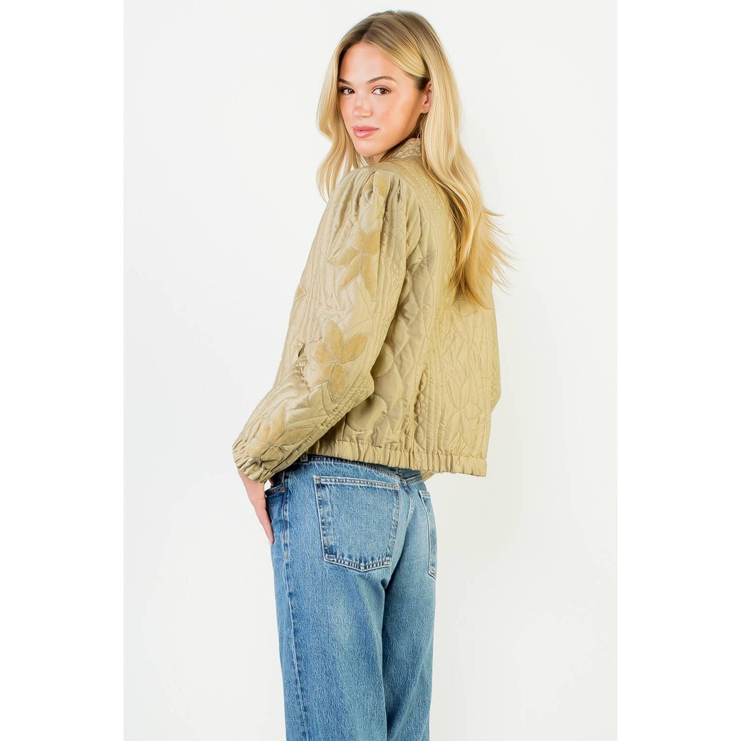 Peace FlowerQuilted Floral Jacket
