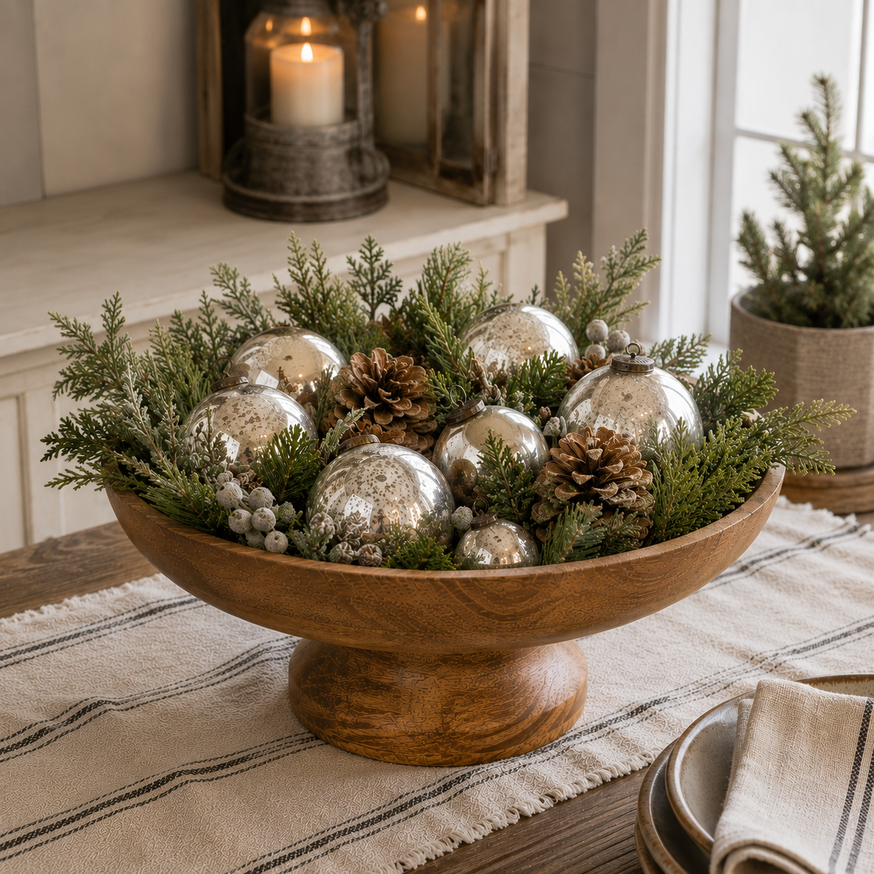 Wood Pedestal Bowl