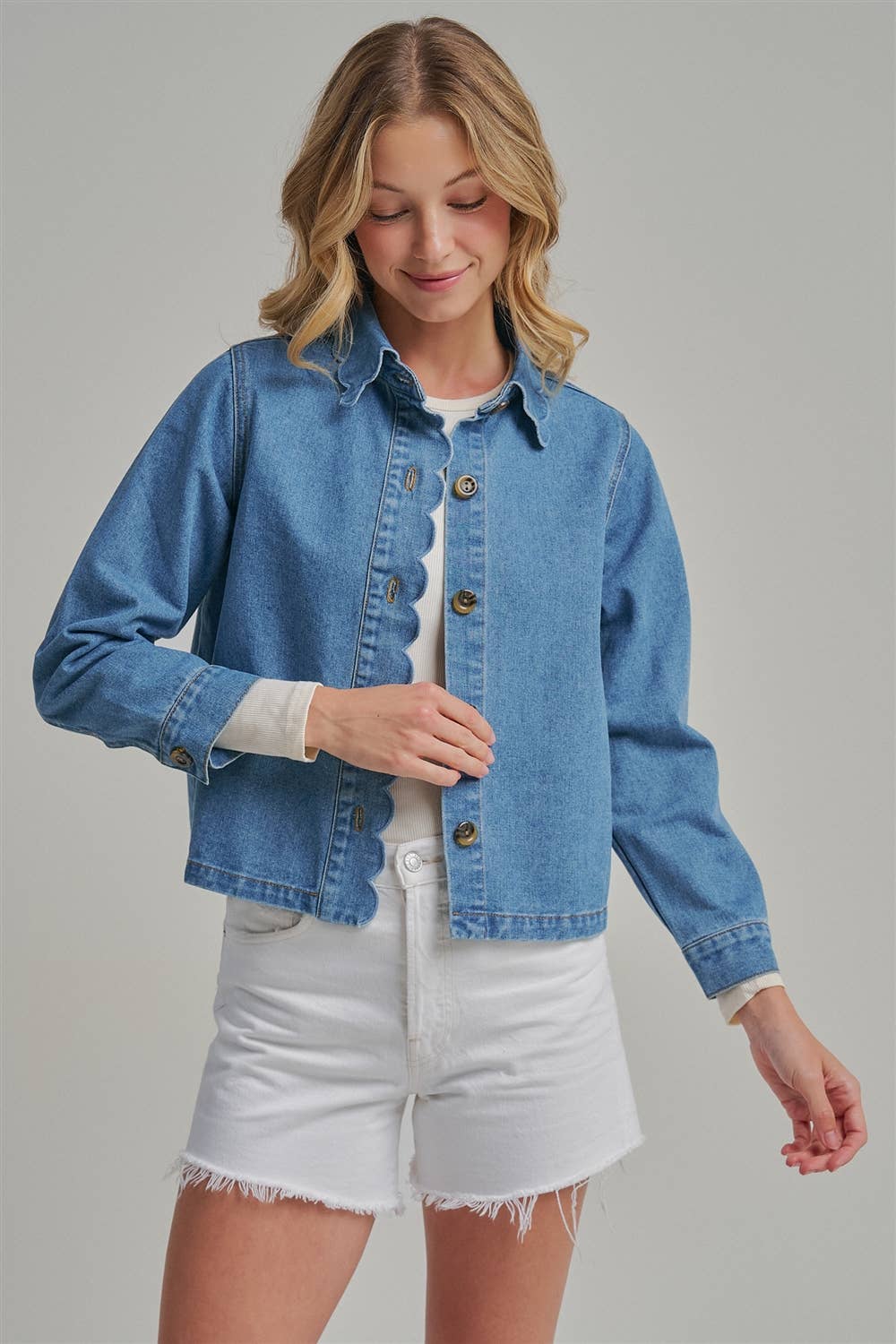 Scallop Denim Jacket