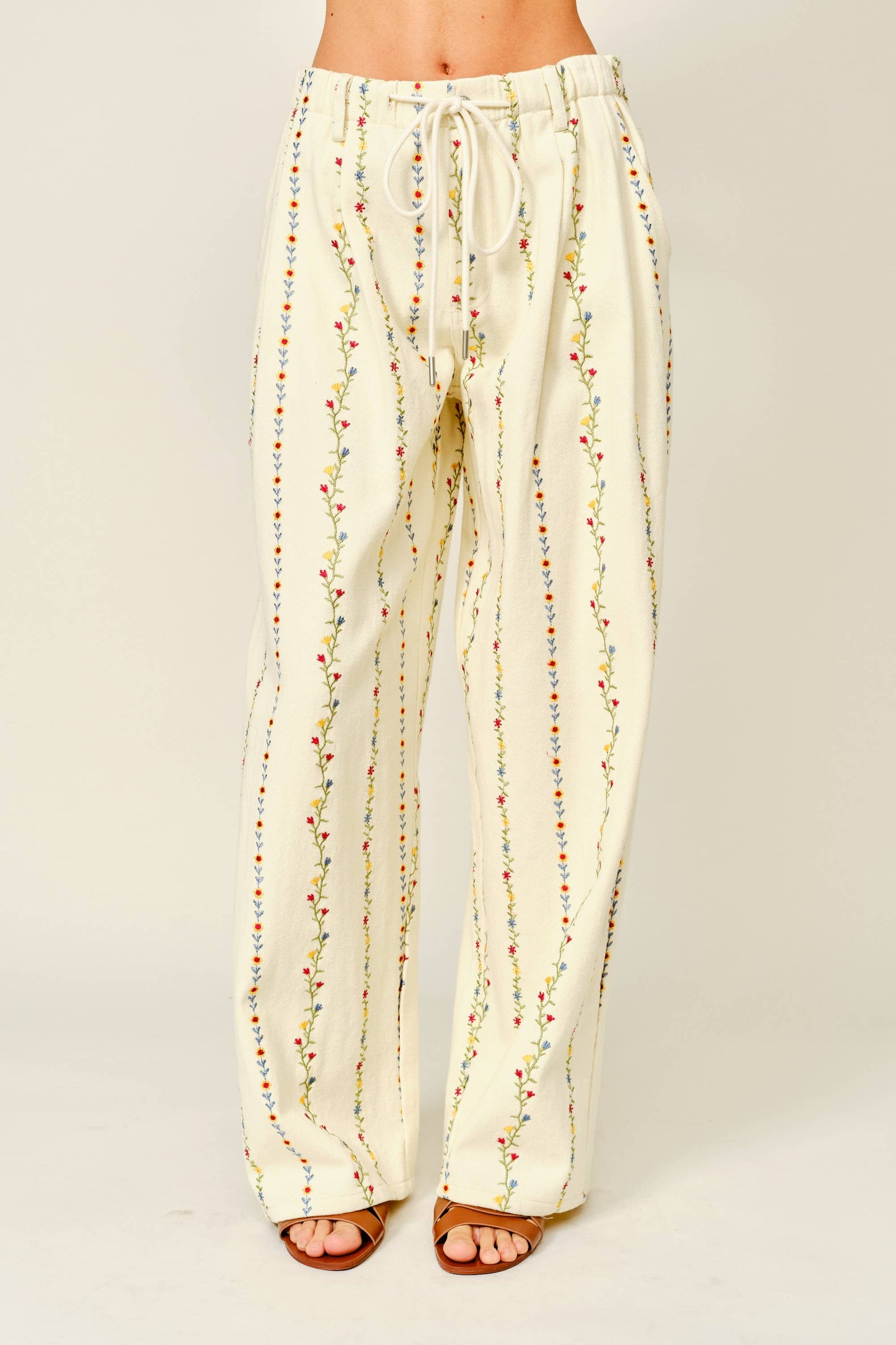 Madeline Floral Embroidered Pants