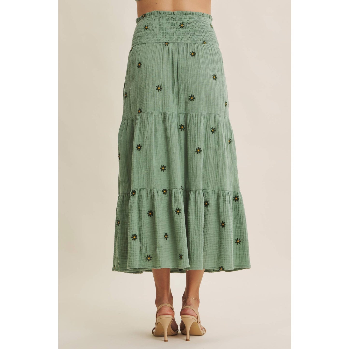 Sunset Fields Smocked Skirt