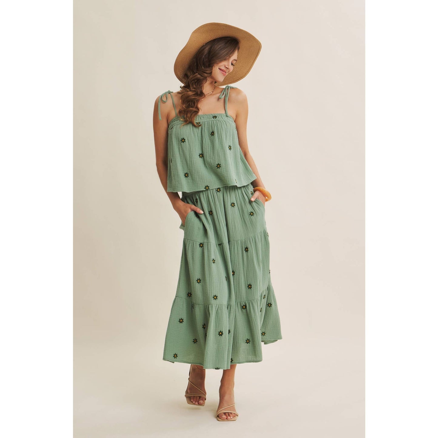 Sunset Fields Smocked Skirt