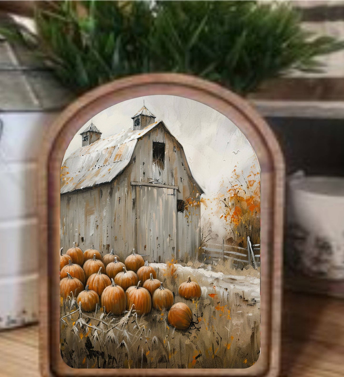 Pumpkin Barn Framed Art