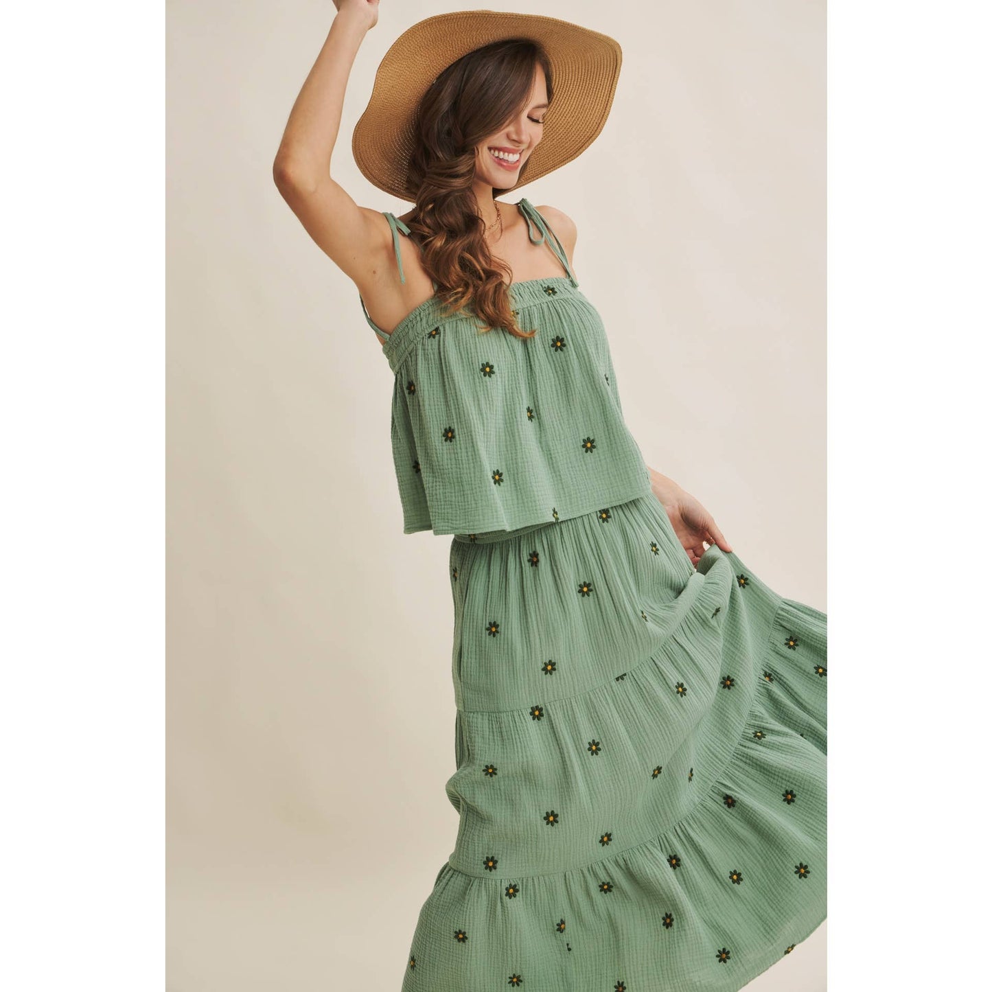 Sunset Fields Smocked Skirt
