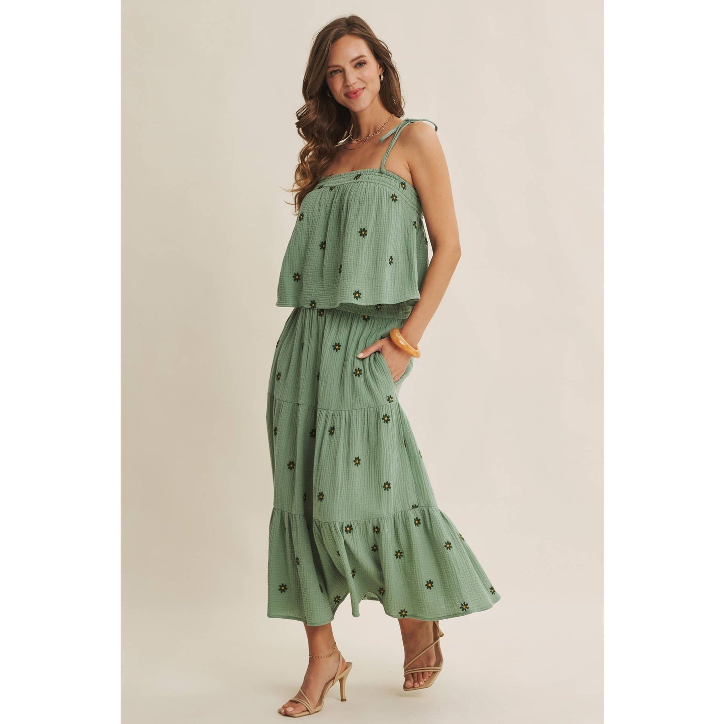 Sunset Fields Smocked Skirt