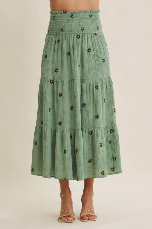 Sunset Fields Smocked Skirt