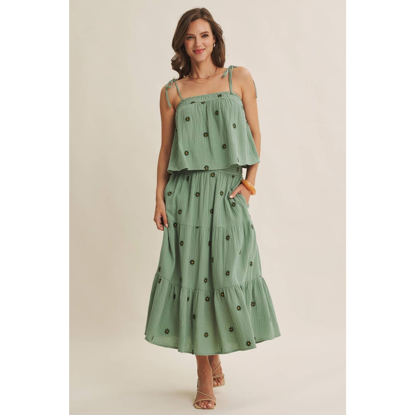 Sunset Fields Smocked Skirt