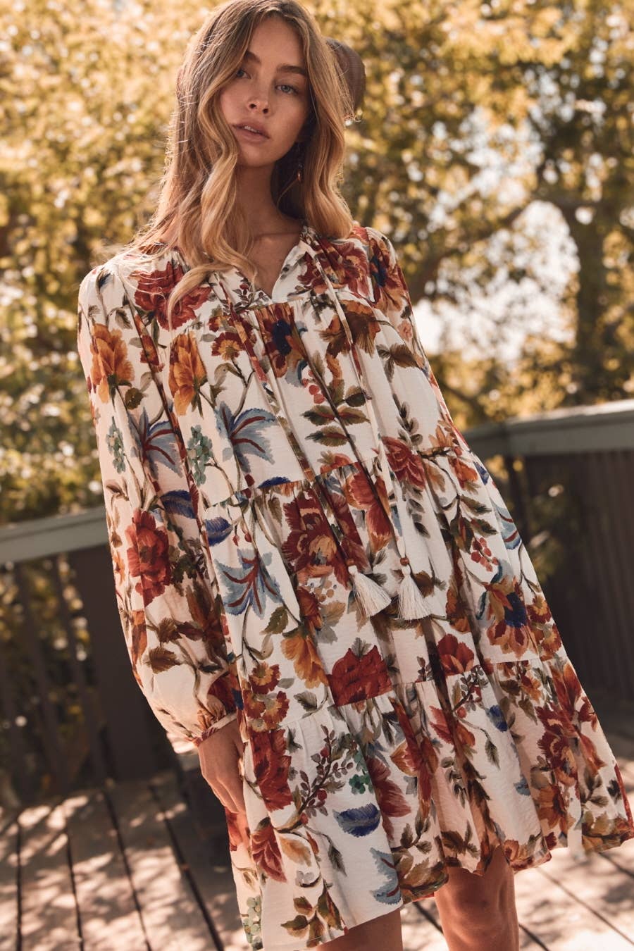 Rust Floral Dress
