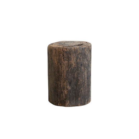 Found Wood Field Roller Pedestal/Plant Stand (Each Will Vary)