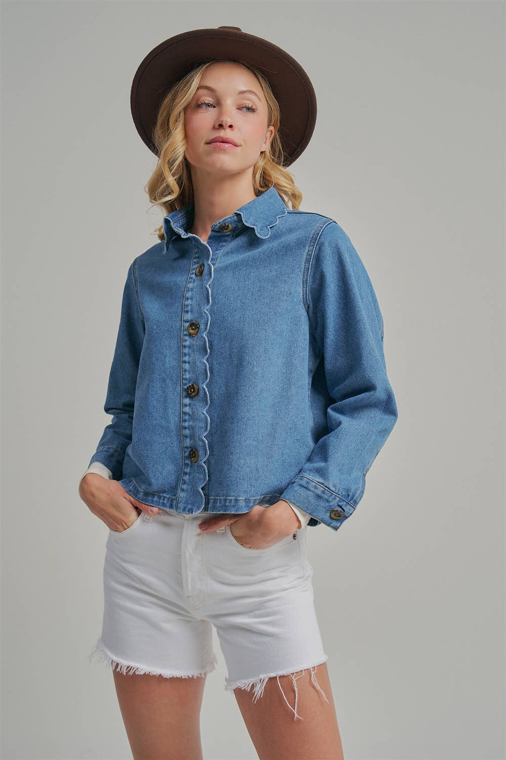 Scallop Denim Jacket