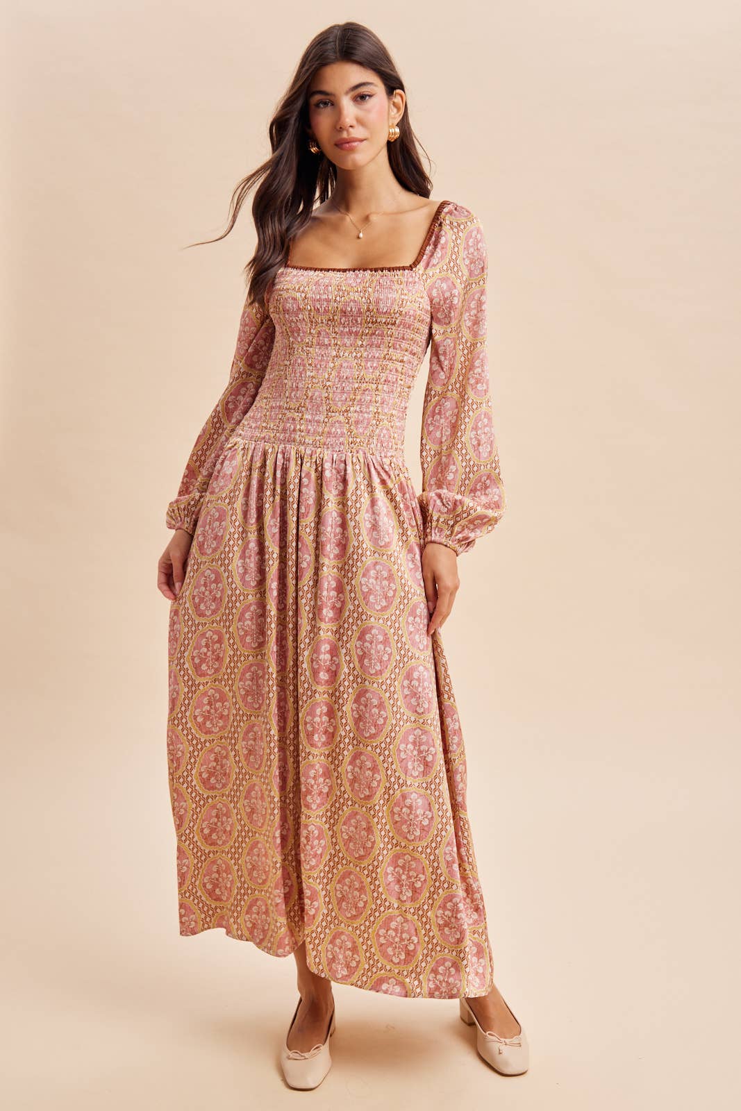 Mulberry Smocked Maxi Dress