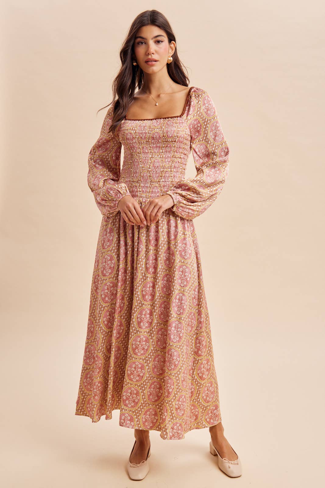 Mulberry Smocked Maxi Dress