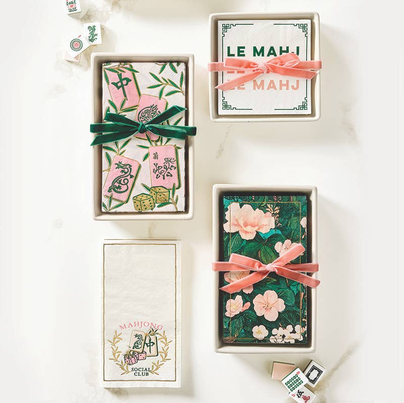 Ceramic Napkin Tray + Napkins - Le Mahj