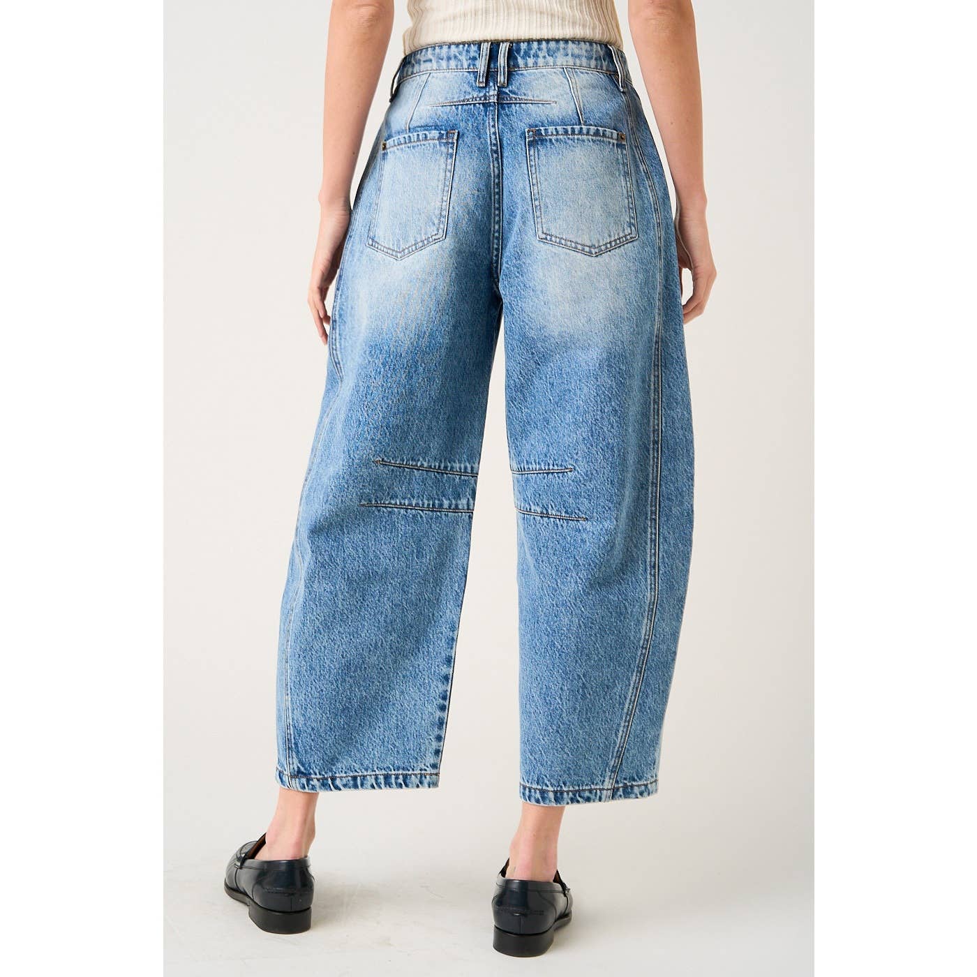 PATCHWORK BARREL JEANS