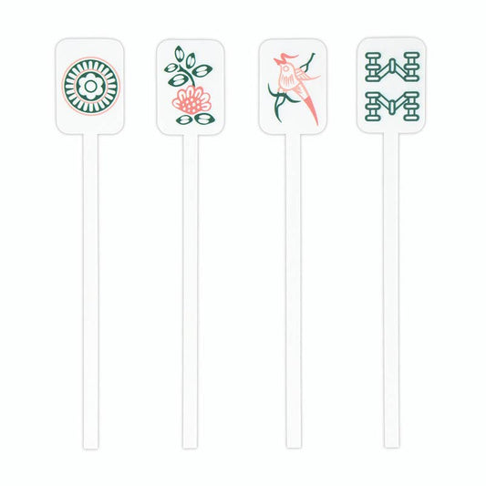 Acrylic Stir Sticks - Mahjong Tiles - Set of 4