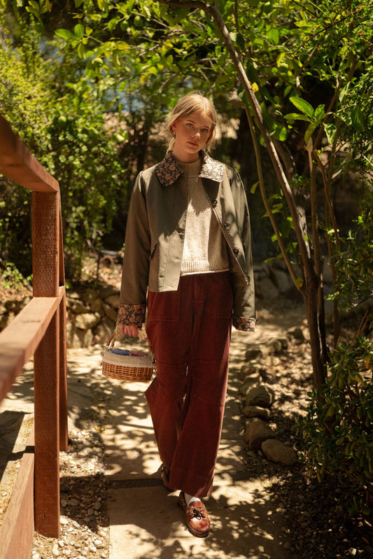 Floral Collar Utility Jacket