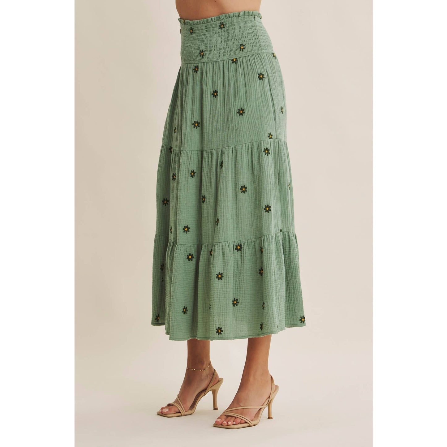 Sunset Fields Smocked Skirt