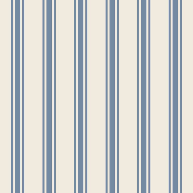 Blue Linen Stripe Cocktail Napkin