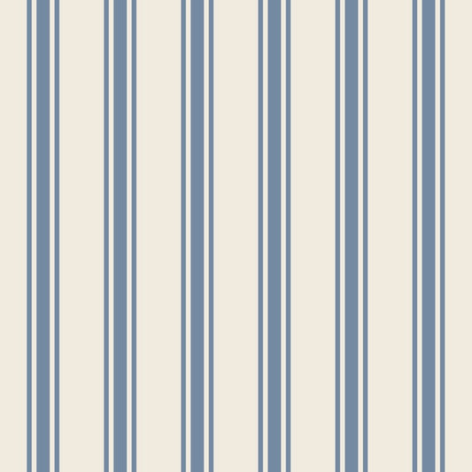 Blue Linen Stripe Cocktail Napkin