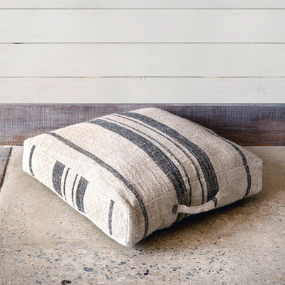 Linen Black Stripe Floor Cushion