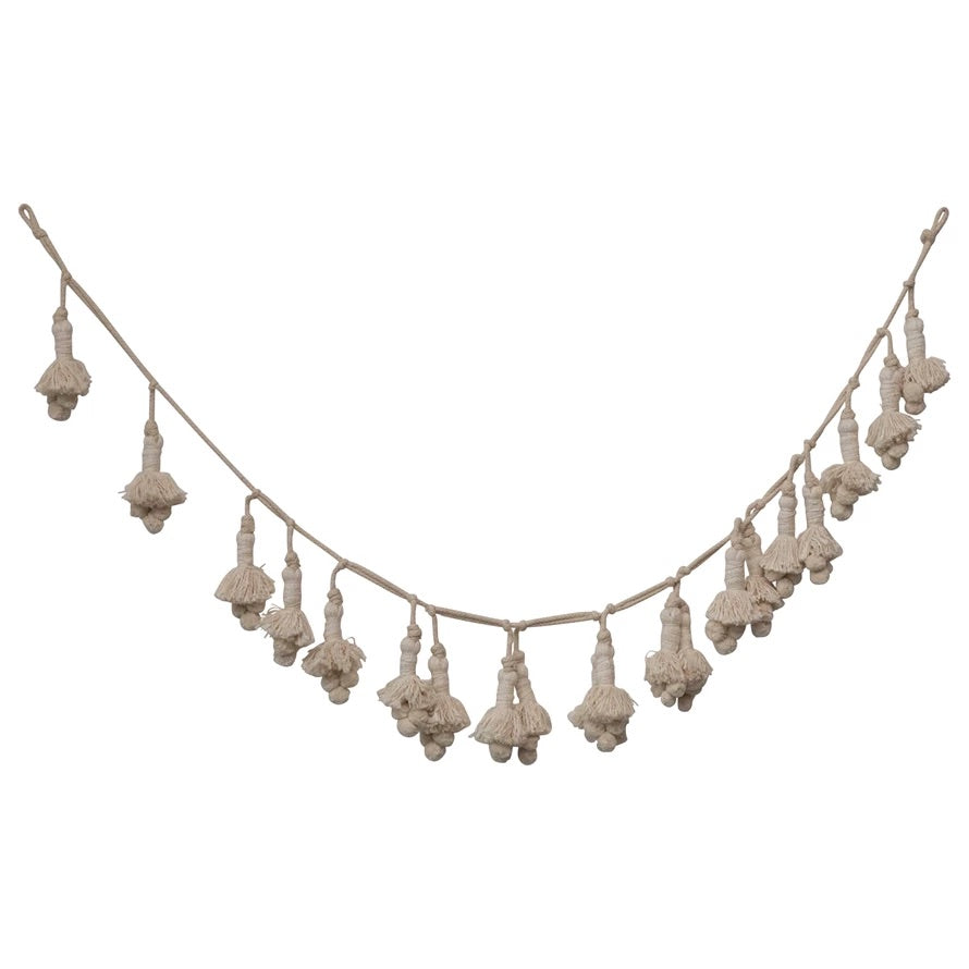 Boho Chic Cotton Tassel Garland