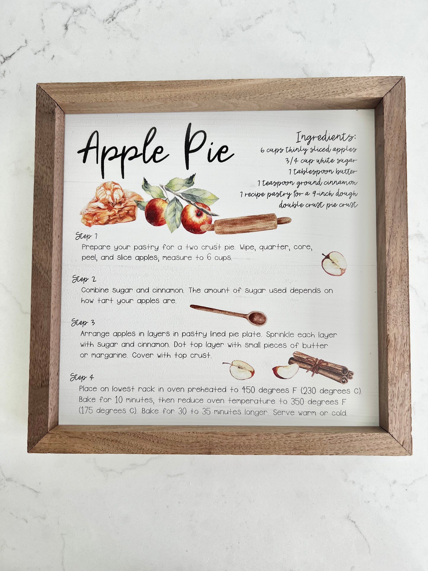 Apple Pie Recipe Sign