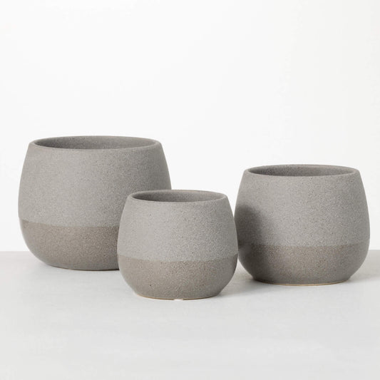 Ceramic Speckled Gray Pots