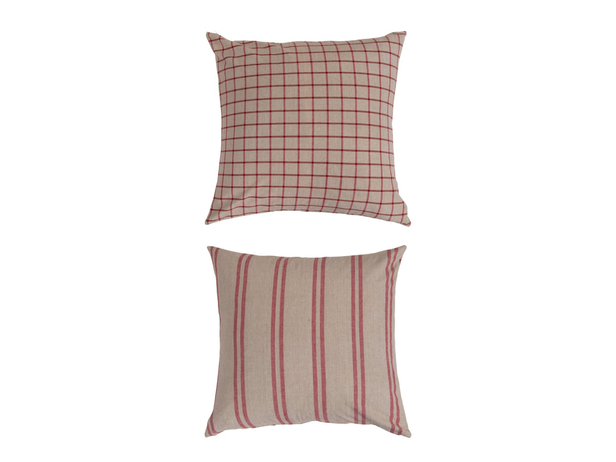 Holiday Red Strip Pillows
