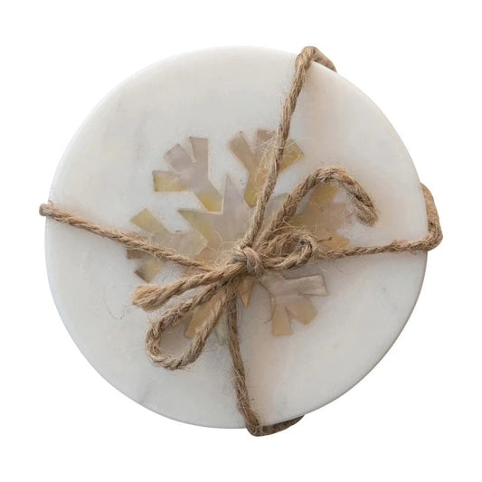 Snowflake Marble Coasters-Set of 4