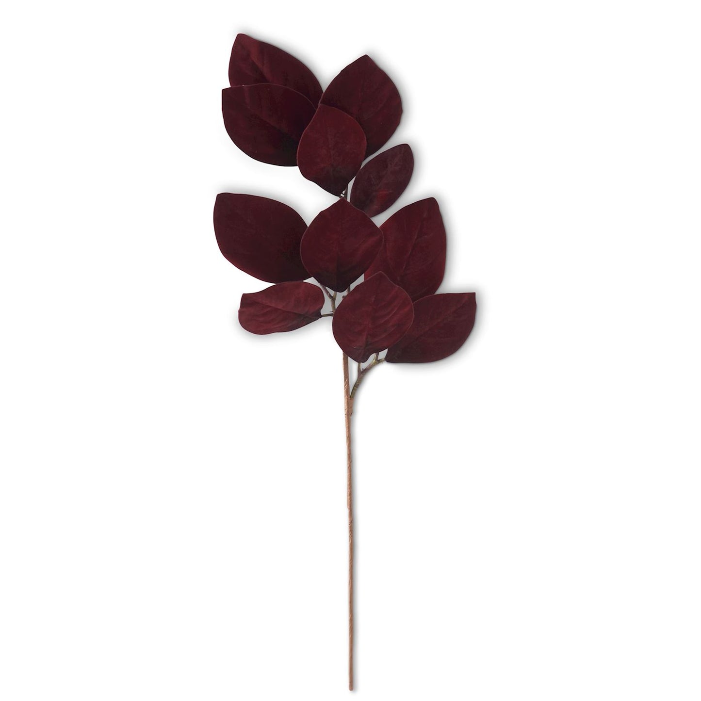 Burgundy Velvet Magnolia Leaf Spray