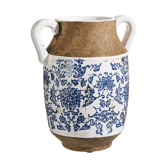 Aged Blue Ceramic Vase